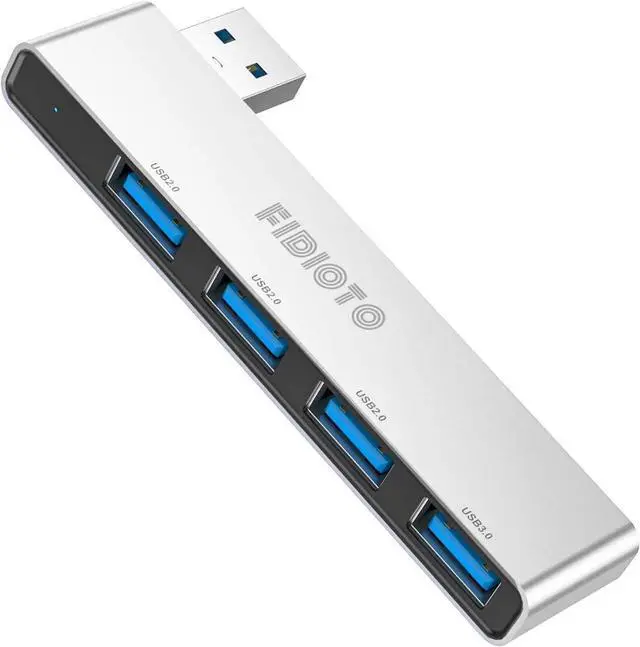 Main image of Small USB Hub, Fidioto 4 Port USB Adapter(1 * 3.0 Hub, 3 * 2.0 Hub), Multi USB Port Expander for Laptop, iMac Pro, MacBook Air, Mac Mini/Pro, Notebook PC, USB Flash Drives and Mobile HDD Etc.