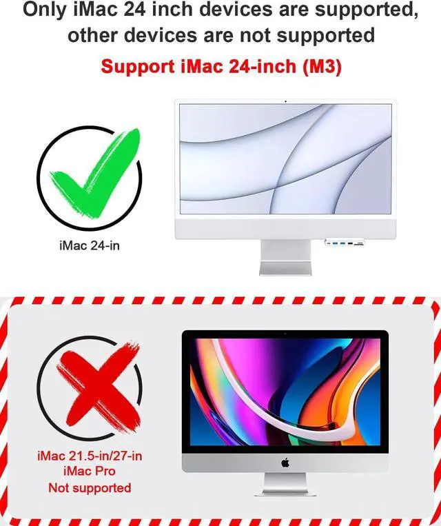 Alt view image 2 of 7 - 8-in-1 iMac USB Adapter with HDMI 4K@60hz, USB 3.0 5Gbps, SD/TF Card Reader,USB C Dock for iMac 24 inch, iMac Hub for 2021 iMac 24 inch (M1)/2023 iMac 24-inch (M3) | iMac Accessories