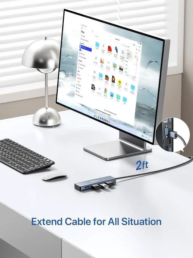 Alt view image 4 of 7 - USB Hub, Dockteck 4-Port USB 3.0 Splitter, Aluminum 2ft USB Extender Compatible with MacBook,XPS, Surface Pro,Mac Mini/Pro, iMac, Mouse, Keyboard, Flash Drive, HDD,Camera, and More