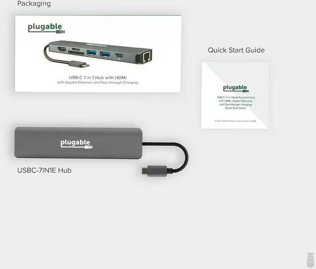 Alt view image 7 of 7 - 7-in-1 USB C Hub Multiport Adapter with Ethernet Driverless Compatibility with Mac Windows iPhone 15 Chromebook USB4 Thunderbolt 100W Charging Ethernet 4K60Hz HDMI 2X USB SD/microSD