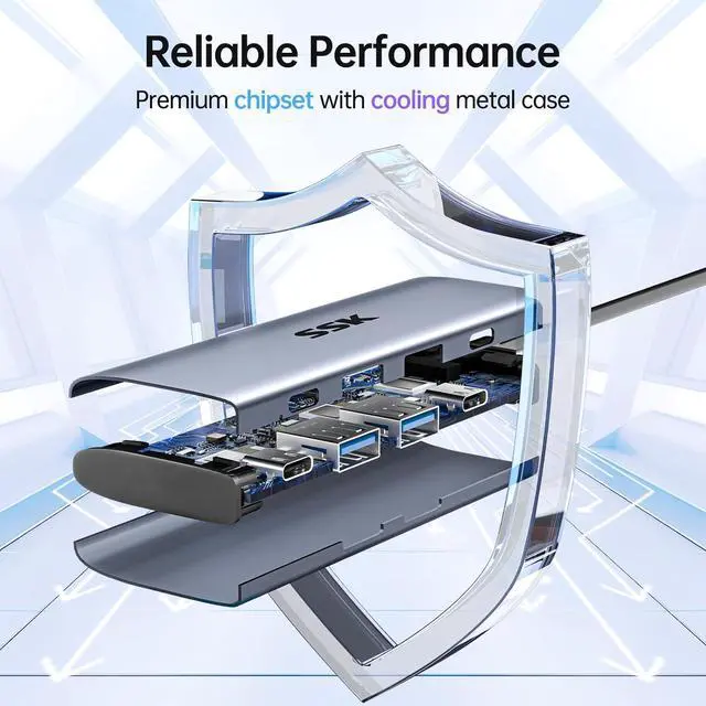 Alt view image 5 of 7 - SSK USB C 10Gbps Hub, 4-in-1 USB Type C Multiport Adapter with 100W PD Charging, 2 USB C, 2 USB A 3.1/3.2 Gen2 10Gbps Ports,USB C hub for iMac/MacBook/Pro/Air/Surface Pro