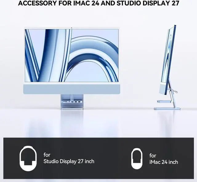 Alt view image 5 of 7 - Minisopuru iMac Accessories for i Mac M1/M3/M4, USB C Hub for iMac 2021/2023/2024 with USB A/C 10Gbps, SD/TF, iMac Adapter Compatible with iMac 24 inch and Studio Display 27 Inches, Blue.