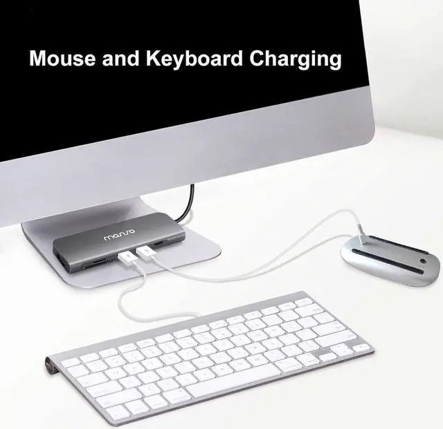Alt view image 5 of 7 - MOSISO USB-C Hub, 6in1 Type-C Multiport Adapter to 65W Power Charging, 2 USB 3.0 Ports, SD/TF Card Reader/4K HDMI Compatible with MacBook/Laptop Notebook/Tablet/More USB Type-C Devices, Space Gray
