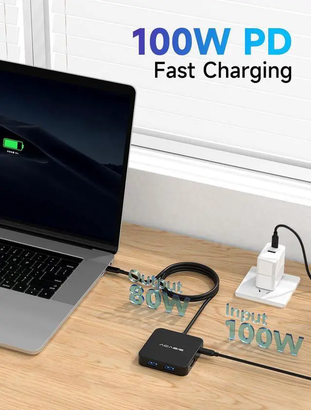 Alt view image 4 of 7 - USB C Hub Long Cable 4FT, USB C to HDMI Multiport Adapter, 4K HDMI, 100 W Power Delivery, 3 USB A 3.0 Port, 1 USB C Hub 3.0, USB C Dongle for MacBook Pro/Air, Laptop and USB C Devices