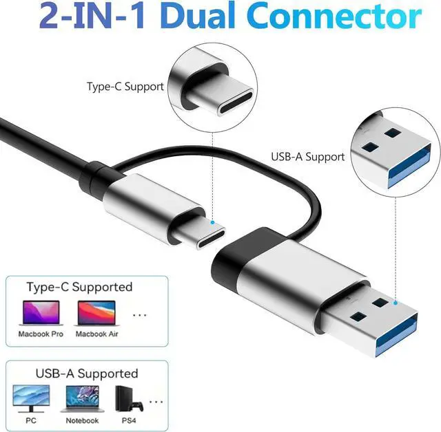 Alt view image 4 of 5 - Kalawen USB C Hub USB Hub 3.0, Aluminum 8 in 1 USB Splitter with 1 x USB 3.0, 3 x USB 2.0 and 1 x USB C, SD/TF Card Reader, 3.5mm Aux Ports for MacBook/Pad Pro Laptop Devices