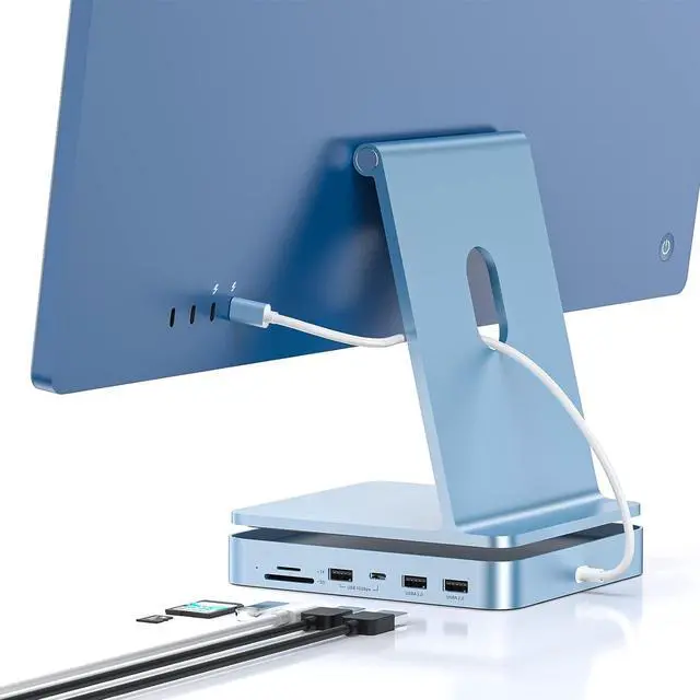 Main image of USB C HUB for iMac 24 inch 2021/2023, PULWTOP 7 in 1 USB Hub Adapter iMac Accessories for iMac M1/M3 with USB C 10Gbps 3*USB A SD/TF, Docking Station Support Expand M.2 SSD (Not Included),Blue