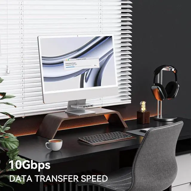 Alt view image 3 of 7 - Minisopuru iMac Accessories for iMac 2021/2023/2024 - USB Hub with 10Gbps NVMe SATA SSD Support, M1/M3/M4 Compatibility, SD/TF Card Reader, Silver