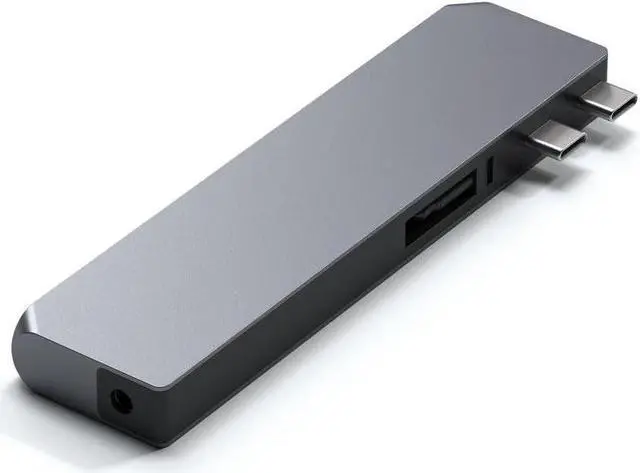 Alt view image 3 of 3 - Satechi USB C Hub Multiport Adapter Pro Hub Max - USB4, USB-A Data, USB-C Data, Gigabit Ethernet, SD/Micro SD Port and Audio Jack - for M2/ M1 MacBook Pro/Air (Space Gray)