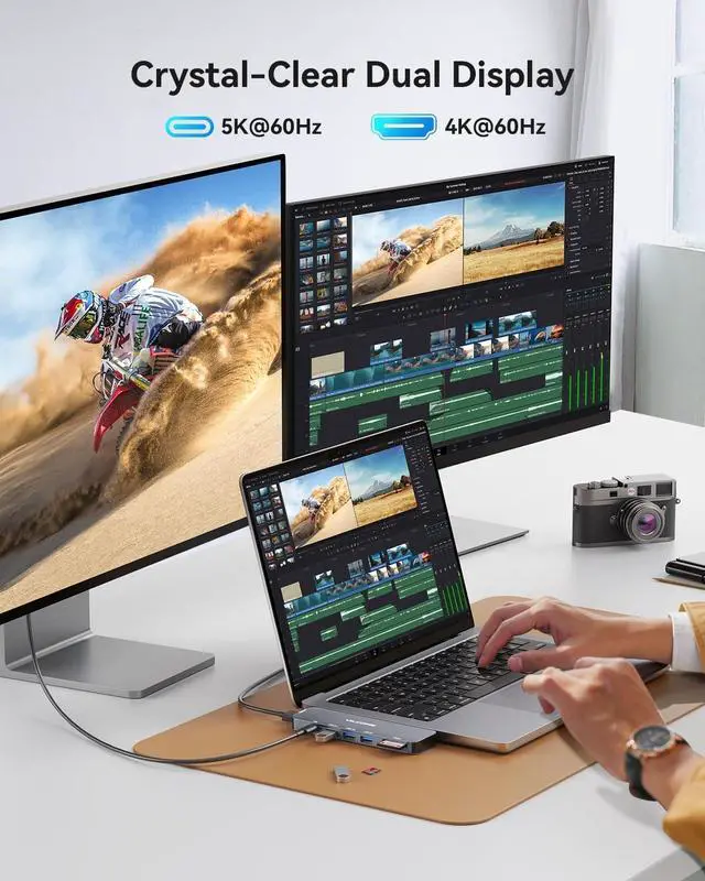 Alt view image 4 of 7 - Vilcome USB C Adapter for MacBook Pro/Air M1 M2 M3 2023 2022 2021 2020 2019, 7-in-2 USB-C Hub MacBook Pro Accessories with Thunderbolt 3 PD Port, 4K@60Hz HDMI, 3 USB 3.0 Ports, TF/SD Card Reader