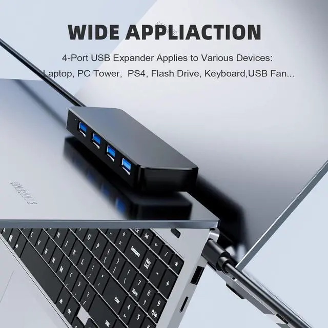 Alt view image 3 of 7 - USB C Hub 4 Ports, Eanetf USB C to USB Hub 3.0 USB Splitter for Mac Pro, iMac, iPad Pro, Chromebook, Pixelbook, Dell XPS, Samsung, and More Type C Devices