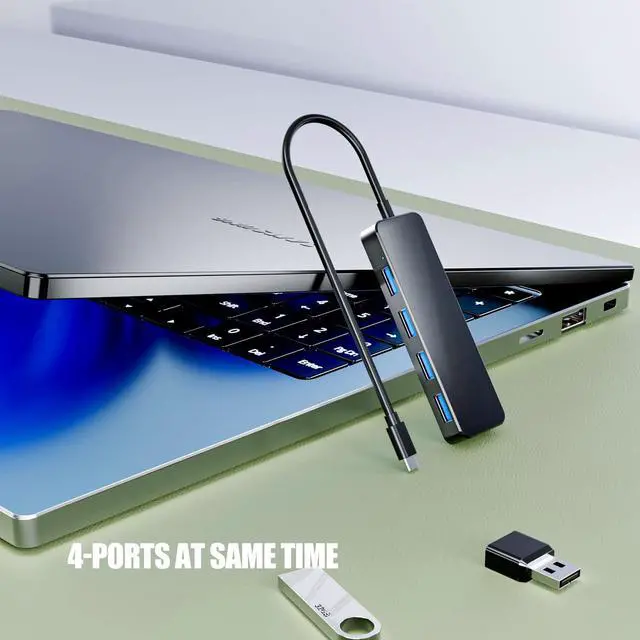 Alt view image 4 of 7 - USB C Hub 4 Ports, Eanetf USB C to USB Hub 3.0 USB Splitter for Mac Pro, iMac, iPad Pro, Chromebook, Pixelbook, Dell XPS, Samsung, and More Type C Devices