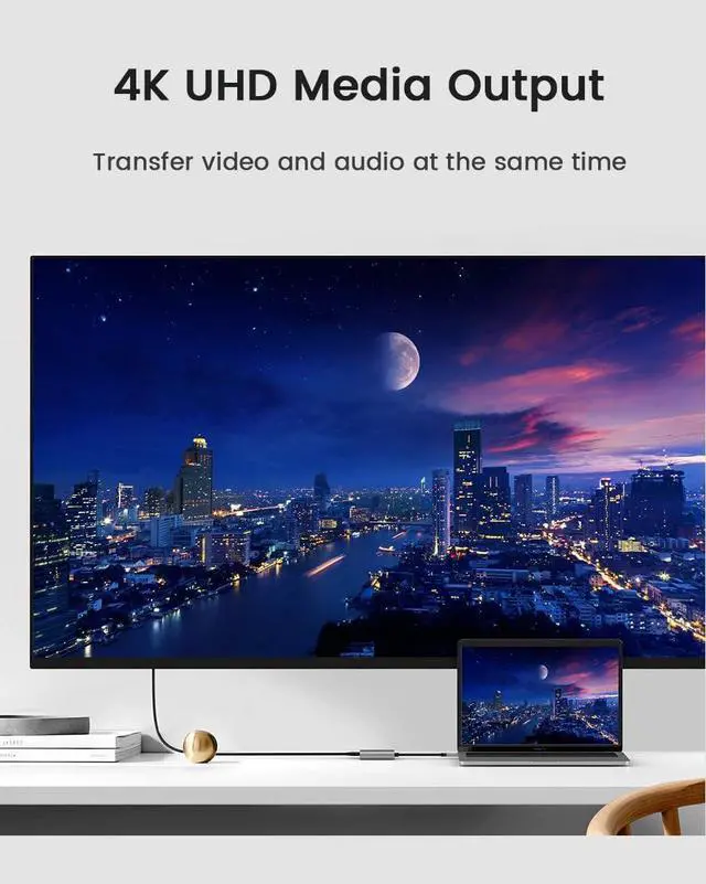 Alt view image 3 of 7 - USB C to HDMI Adapter,USB Type C Digital AV Multiport 4K Display Hub (Thunderbolt 3/4 Compatible) with USB 3.0 and Type-C 100W PD Charging Port for MacBook Pro Air M2/M1,Dell XPS,Samsung S21/S20/S10