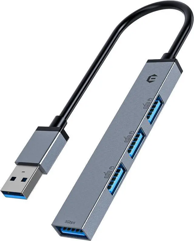 Main image of TOTU USB Hub, 4 Port USB Hub with USB 3.0 Port and 3 x USB 2.0 Ports, Super Fast Ultra Thin Mini USB Adapter Compatible with PC,Laptop, Keyboard, Mac OS,Windows, Linux System