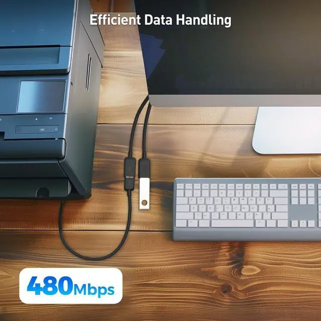 Alt view image 3 of 7 - Cable Matters 2-Pack, USB 2.0 A Male to Female USB Splitter 1 in 2 Out - 1ft, USB Y Splitter Hub with 480Mbps Data Transfer, BC 1.2 Charging Support, USB Power Splitter