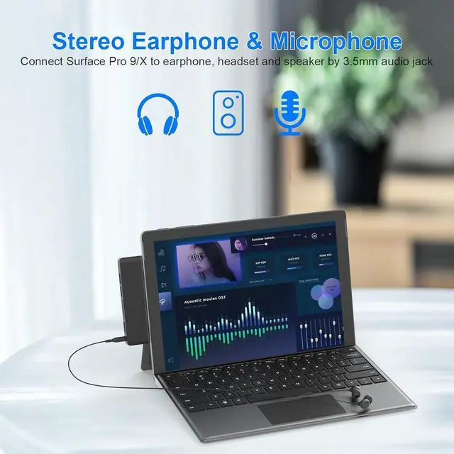 Alt view image 7 of 7 - Surface Pro 9 Accessories, Surface Pro 9 Docking Station with 4K HDMI, USB-C Thunderbolt 4 (8K@30Hz Display+40G Data+100W Power), 2 USB 3.0, 3.5mm Audio, SD/TF Card Slot for Surface Pro 9/Pro X