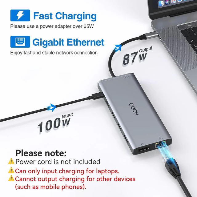 Alt view image 6 of 7 - USB C Docking Station Dual Monitor for HP,Laptop Docking Station 3 Monitors