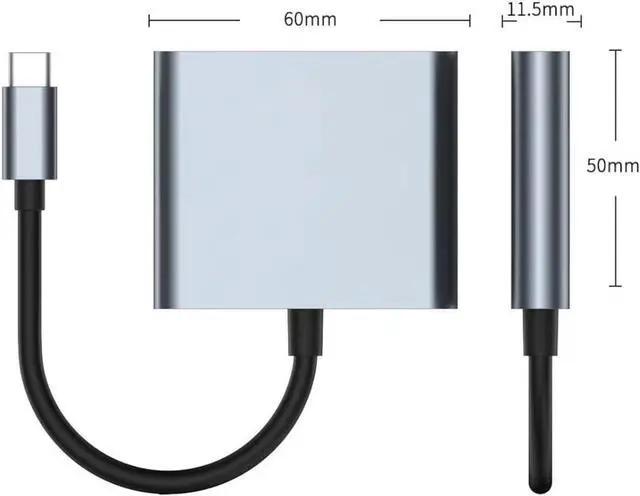 Alt view image 6 of 7 - USB C to HDMI USB C USB3.0 Adapter Triple Display Adapter USB C Adapter USB C Hub with HDMI USB C USB3.0 Docking Station 4K @60hz for Laptops HP  Surface  Thinkpad Chromebook