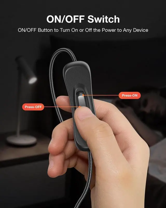 Alt view image 2 of 7 - USB Switch Extension Cable (Upgraded Data + Power) USB Extension Cord with On/Off Power Switch Cable for LED Strips iOS System etc- 3.3 FT