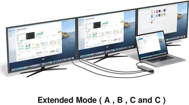 Alt view image 5 of 5 - EZQuest USB C Hub 13 in 2 with 2 HDMI 4K, VGA, 1GBS Ethernet, 2USB A 3.0 Ports, 2 USB A 2.0 Ports, SD/Mico SD and Audio Port for work and travel - for MacBook Pro & Air