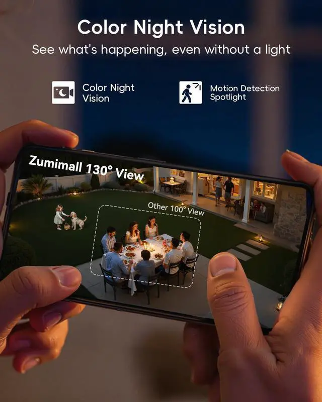 Alt view image 3 of 7 - ZUMIMALL Security Cameras Wireless Outdoor with Magnetic Mount, 2K Outdoor Camera Wireless, 2.4G WiFi Battery Cameras for Home Security Indoor,3MP Color Night Vision/130° View/2-Way Talk/SD/Alexa