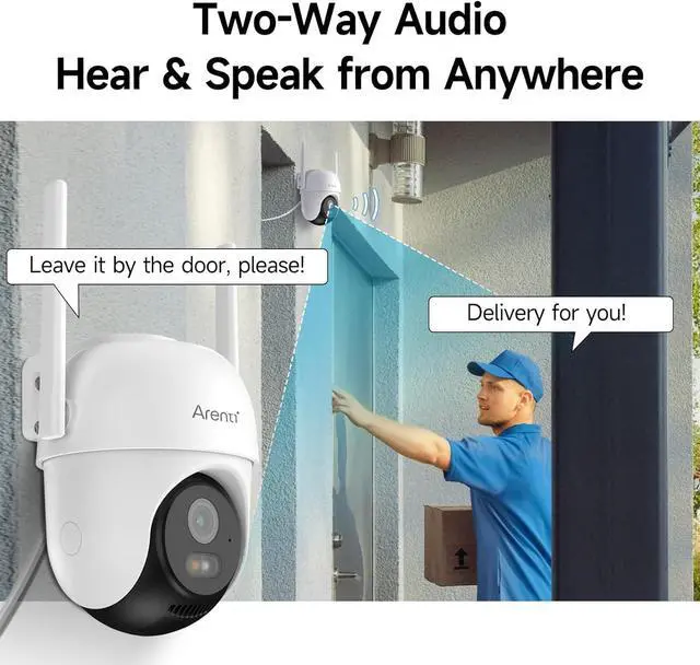Alt view image 4 of 7 - ARENTI Security Camera Outdoor Wired, 24/7 Recording Surveillance Camera for Home Security, 5GHz/2.4GHz WiFi, Regular Patrol, 2K 4MP Resolution, 360° PTZ Motion Tracking(OP1)