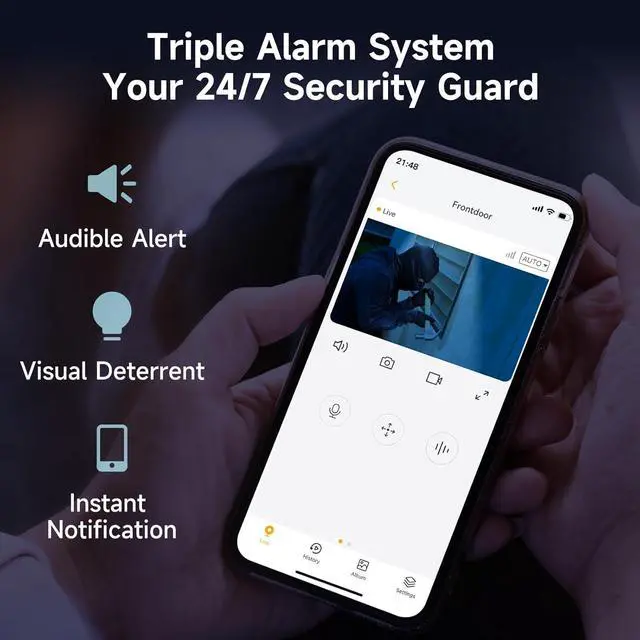 Alt view image 6 of 7 - ARENTI Security Camera Outdoor Wired, 24/7 Recording Surveillance Camera for Home Security, 5GHz/2.4GHz WiFi, Regular Patrol, 2K 4MP Resolution, 360° PTZ Motion Tracking(OP1)