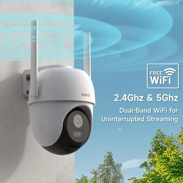 Alt view image 7 of 7 - ARENTI Security Camera Outdoor Wired, 24/7 Recording Surveillance Camera for Home Security, 5GHz/2.4GHz WiFi, Regular Patrol, 2K 4MP Resolution, 360° PTZ Motion Tracking(OP1)