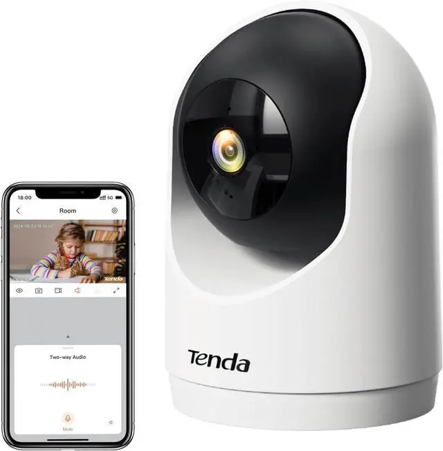 Main image of Tenda 2K Indoor Security Camera, WiFi6 Pet Camera for Home Security, 360°, 2-Way Audio, Motion Detection for Baby and Pet Monitor, Night Vision, Cloud & SD Card Storage, One-Touch Call (CP3-V3.0)