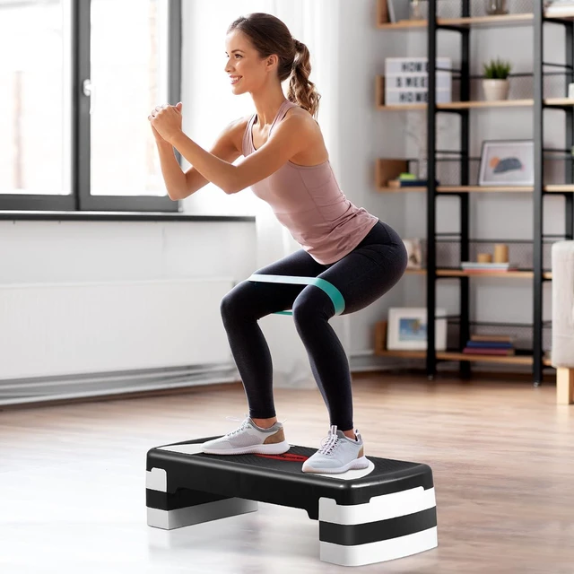 Alt view image 4 of 7 - HomGarden Adjustable Workout Aerobic Stepper in Fitness & Exercise Step Platform Trainer Stepper w/Risers Adjust 4"-6''-8''