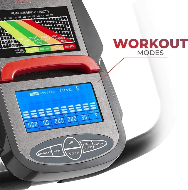 Alt view image 3 of 7 - Sunny Health & Fitness Smart Recumbent Bike for Indoor Low Impact Cardio