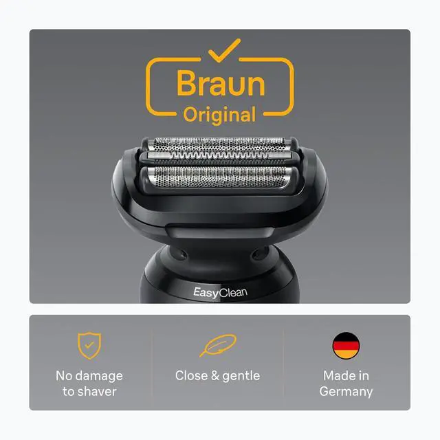 Alt view image 2 of 7 - Braun Series 5 Electric Shaver Replacement Head, Easily Attach Your Shaver Head for a Shave as efficient as Day one, Compatible with New Generation Series 5 Shavers, 54B, Black