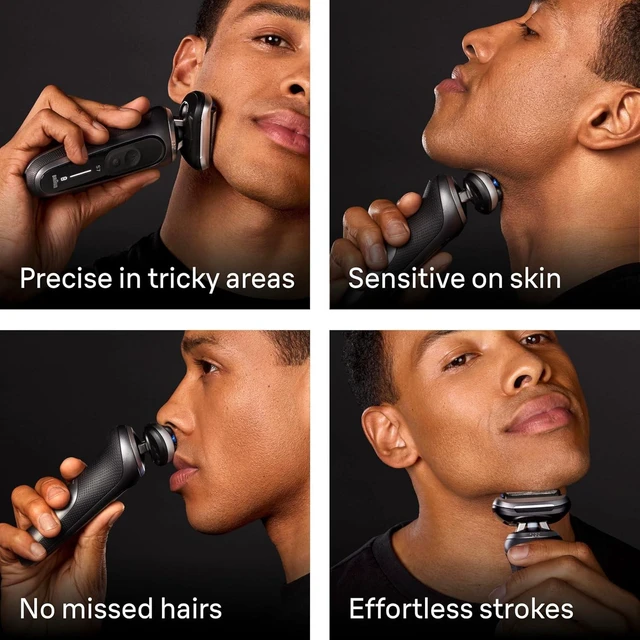 Alt view image 4 of 7 - Braun Electric Shaver for Men, Series 7 7177cc, Wet & Dry Shave, Turbo & Gentle Shaving Modes, Waterproof Foil Shaver, Space Grey
