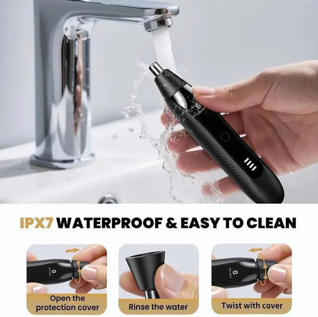 Alt view image 7 of 7 - Ear and Nose Hair Trimmer for Men, 2025 Professional Painless USB Rechargeable Eyebrow & Facial Electric Hair Trimmer for Men Women, Powerful Motor, Dual Edge Blades, IPX7 Waterproof Easy Clean