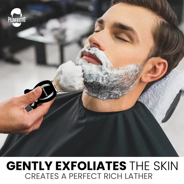 Alt view image 4 of 7 - Perfecto 100% Pure Badger Shaving Brush-Black Handle- Engineered for The Best Shave of Your Life. for, Safety Razor, Double Edge Razor, Straight Razor or Shaving Razor, Its The Best Badger Brush.