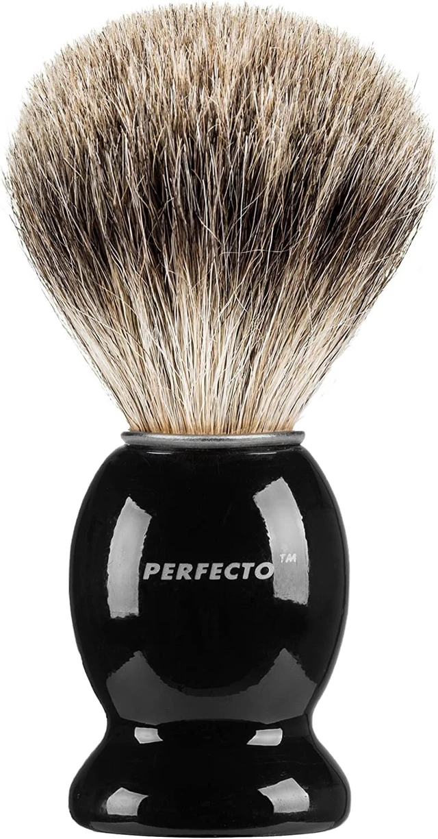 Alt view image 7 of 7 - Perfecto 100% Pure Badger Shaving Brush-Black Handle- Engineered for The Best Shave of Your Life. for, Safety Razor, Double Edge Razor, Straight Razor or Shaving Razor, Its The Best Badger Brush.