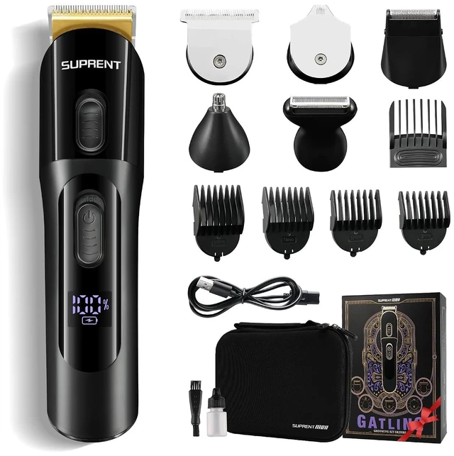 Main image of SUPRENT Beard Trimmer for Men - 16 Pieces Mens Grooming Kit with Electric Beard Trimmer, Adjustable Hair Trimmer, Hair Clippers, Razors for Beard, Hair, Body, Groin, Nose & Ear, Waterproof IPX7