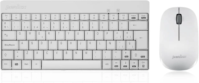 Main image of Perixx PERIDUO-712WES Mini Pack de Teclado y Ratón Inalámbrico Combo - Color Blanco - Español QWERTY