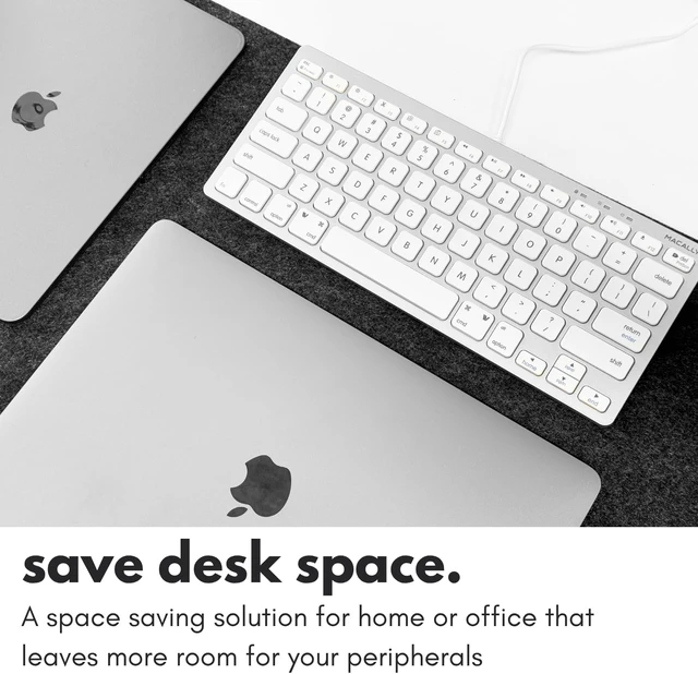 Alt view image 2 of 7 - Macally Small Wired Keyboard for Mac and Windows - 78 Scissor Switch Keys Compatible Apple Keyboard - USB Mini Keyboard that Saves Space and Looks Great - Plug and Play Wired Mac Keyboard - Aluminum