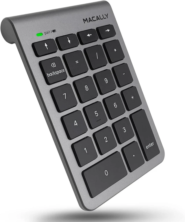 Main image of Macally Bluetooth Number Pad for Laptop - Wireless Numeric Keypad - 22 Key Numeric Keypad for Data Entry, Numpad Compatible with MacBook, iPad, iPhone, iOS, Laptop, PC, Android