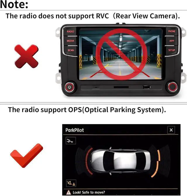 Alt view image 7 of 7 - Car Stereo Radio RCD360 PRO3S Wireless Carplay Android Auto OPS Bluetooth USB SD FM/AM 6.5inch Touchscreen for Golf MK5 MK5 Passat Jetta Polo EOS CC (Backup Camera Function Deactivated)