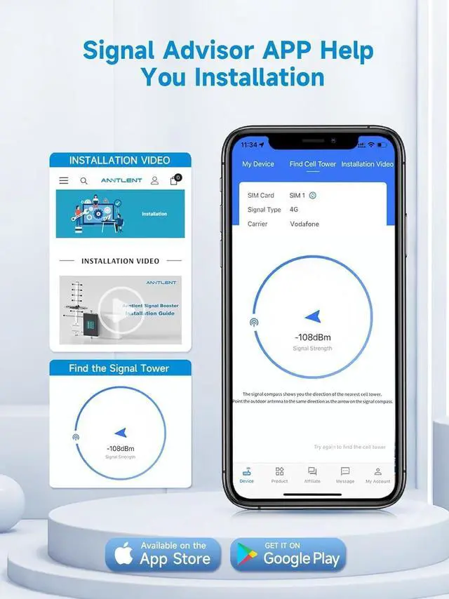 Alt view image 2 of 7 - Cell Phone Signal Booster for All Carriers on Band 5/12/13/17 | Up to 4,500 Sq Ft | Boost 5G 4G& LTE Signal for Verizon, AT&T, T-Mobile & More | FCC Approved