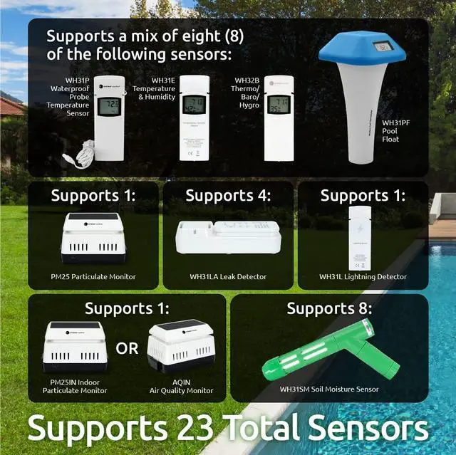 Alt view image 6 of 6 - Weather WS-4000 Solar Powered UltraSonic Wi-Fi Weather Station