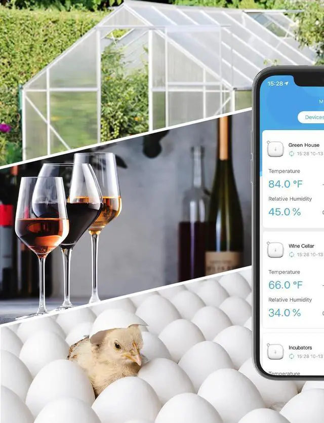 Alt view image 7 of 7 - WiFi Temperature Sensor H5179, Smart Hygrometer Thermometer with App Notification, 2 Years Data Storage Export, Remote Monitor for Room Greenhouse Incubator Wine Cellar, 2 Pack