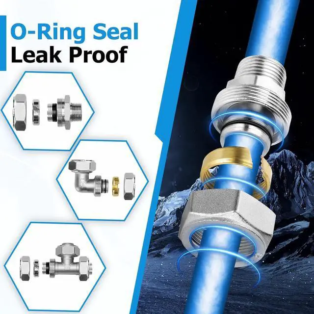 Alt view image 5 of 7 - Compressed Air Line Kit 3/4" x 100ft, Shop/Garage HDPE-Aluminum Air Line Kit for Connect Air Compressor, Compressed Air Piping System Install Kit Leak-Proof & Easy to Install