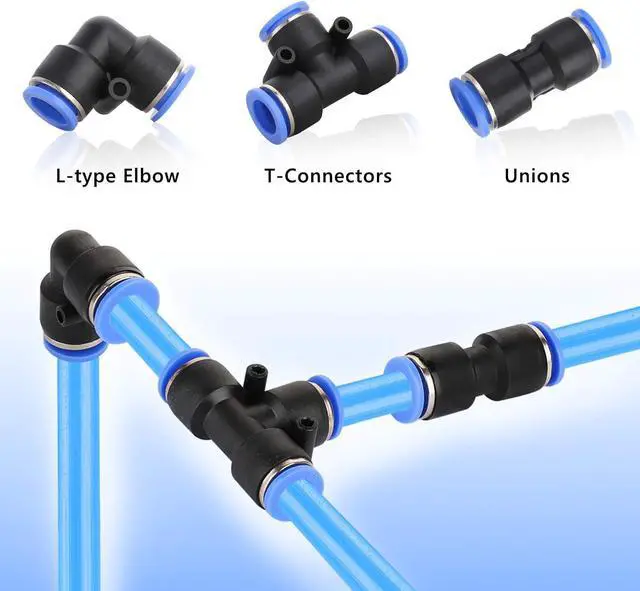 Alt view image 2 of 6 - Shop Air Line Kit, 1/2 Inch OD×60 Feet PU Air Tube with Push to Connect Fittings, Industrial Type Quick Connect Coupler and Plug, 28PCS Garage Air Compressor Accessories Kit