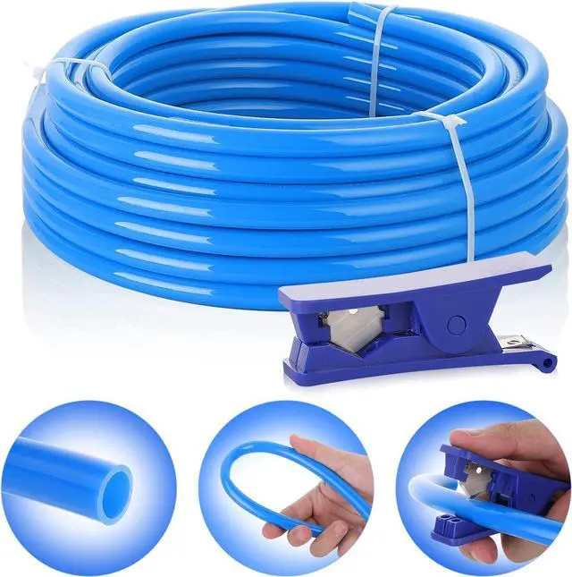 Alt view image 4 of 6 - Shop Air Line Kit, 1/2 Inch OD×60 Feet PU Air Tube with Push to Connect Fittings, Industrial Type Quick Connect Coupler and Plug, 28PCS Garage Air Compressor Accessories Kit