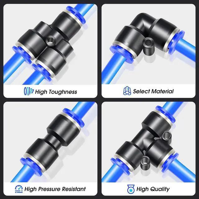 Alt view image 4 of 7 - Air Line 1/4 inch od Blue Polyurethane PU Air Hose Pipe Tube 60M/200FT