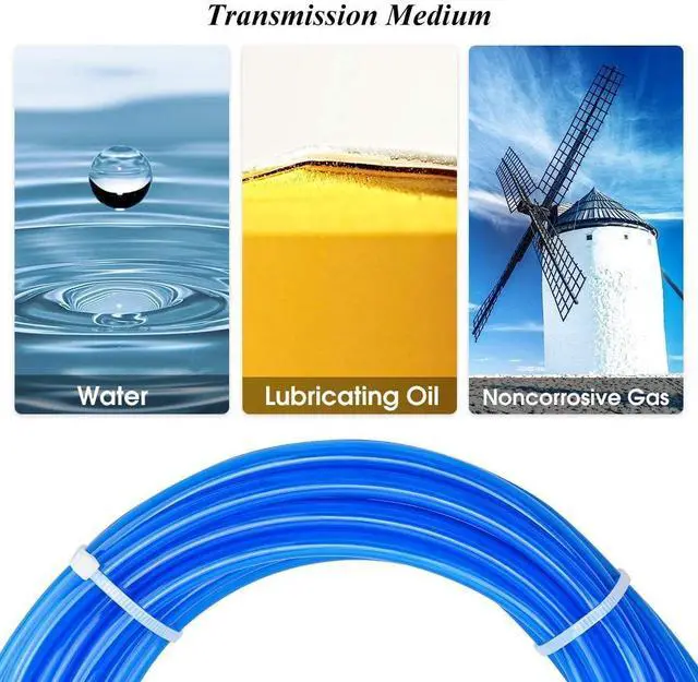 Alt view image 7 of 7 - Air Line 1/4 inch od Blue Polyurethane PU Air Hose Pipe Tube 60M/200FT