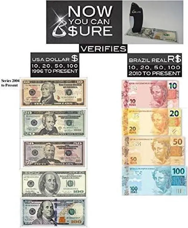 Alt view image 5 of 7 - Portable Counterfeit Bill Detector - Pocket Size Fake Money Detector Perfect for Small Businesses and Restaurants  Gives Reliable Protection Against Fraud