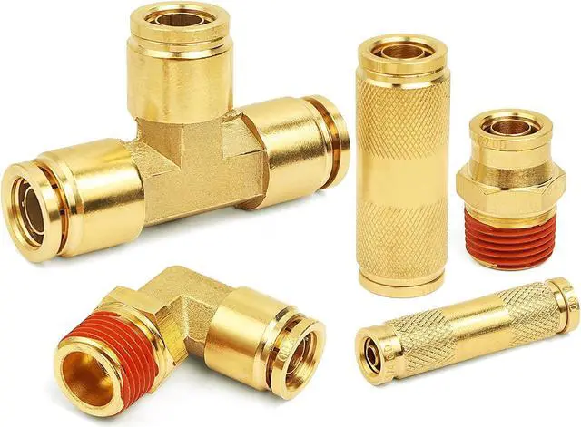 Alt view image 6 of 7 - 36 PCS Brass DOT Air Brake Line Fitting Assortment Kit 1/4" 3/8" 1/2" Push to Connect Fittings Air Brake Fittings Repair Kit for Trucks,DOT Air Line Fittings Air Brake Union Assortment Kit with Case